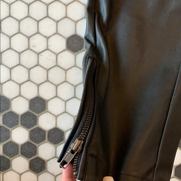 Brass Vegan Leather Pants - Picture 2 of 3